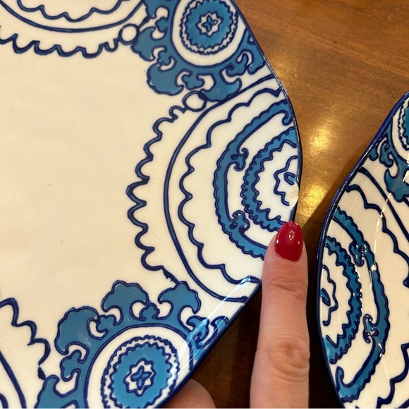 Anthropologie Rare Gloriosa Dark Blue Dinner Plates SET OF 2 - Picture 4 of 5